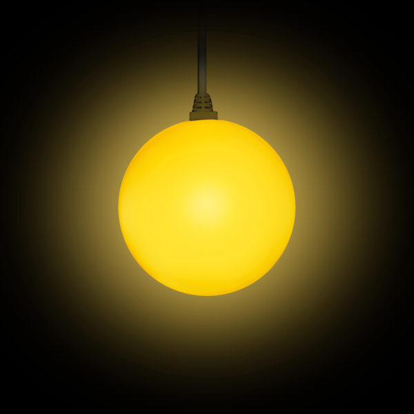 STARBALL COLOR mit Kabel beleuchtet in gelb