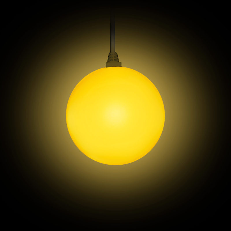 STARBALL COLOR mit Kabel beleuchtet in gelb